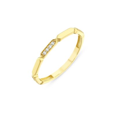 14 Ayar Altın Modern Geometrik Minimal Yüzük