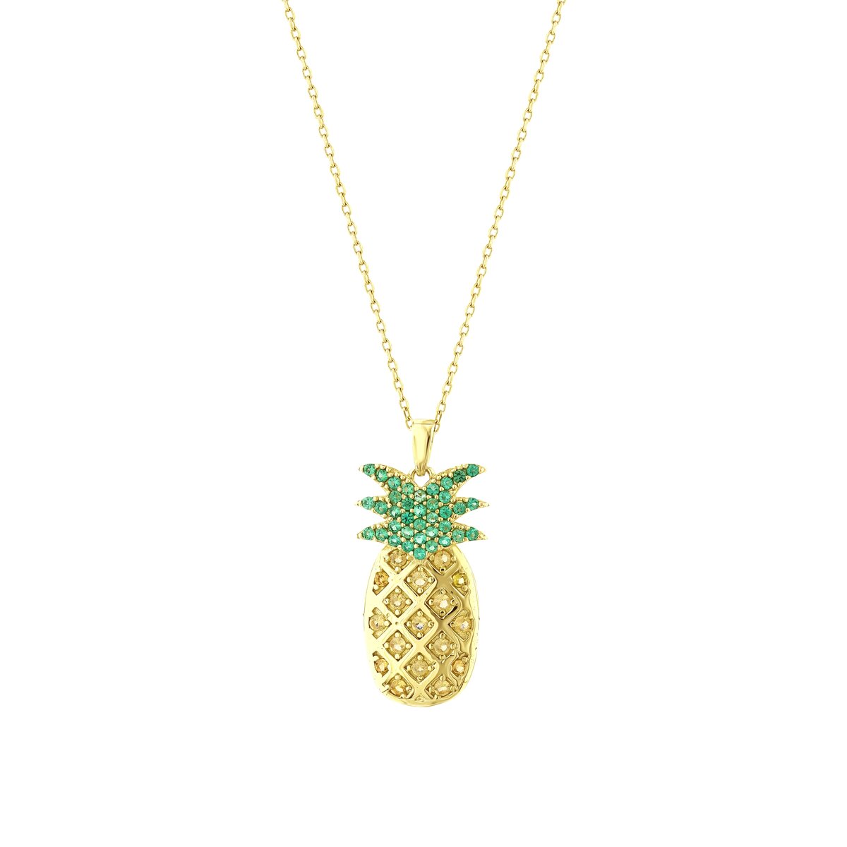 14 Ayar Ananas Kolye
