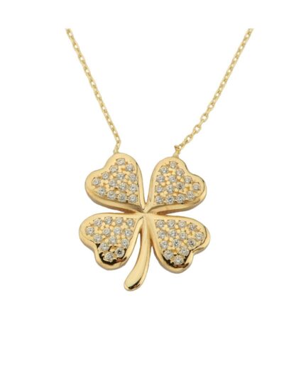 14 Ayar Altın Yonca Kolye